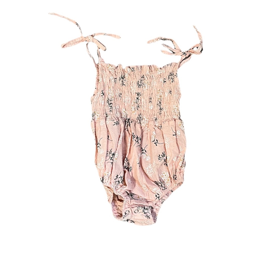 Pink floral romper size 9-12 months